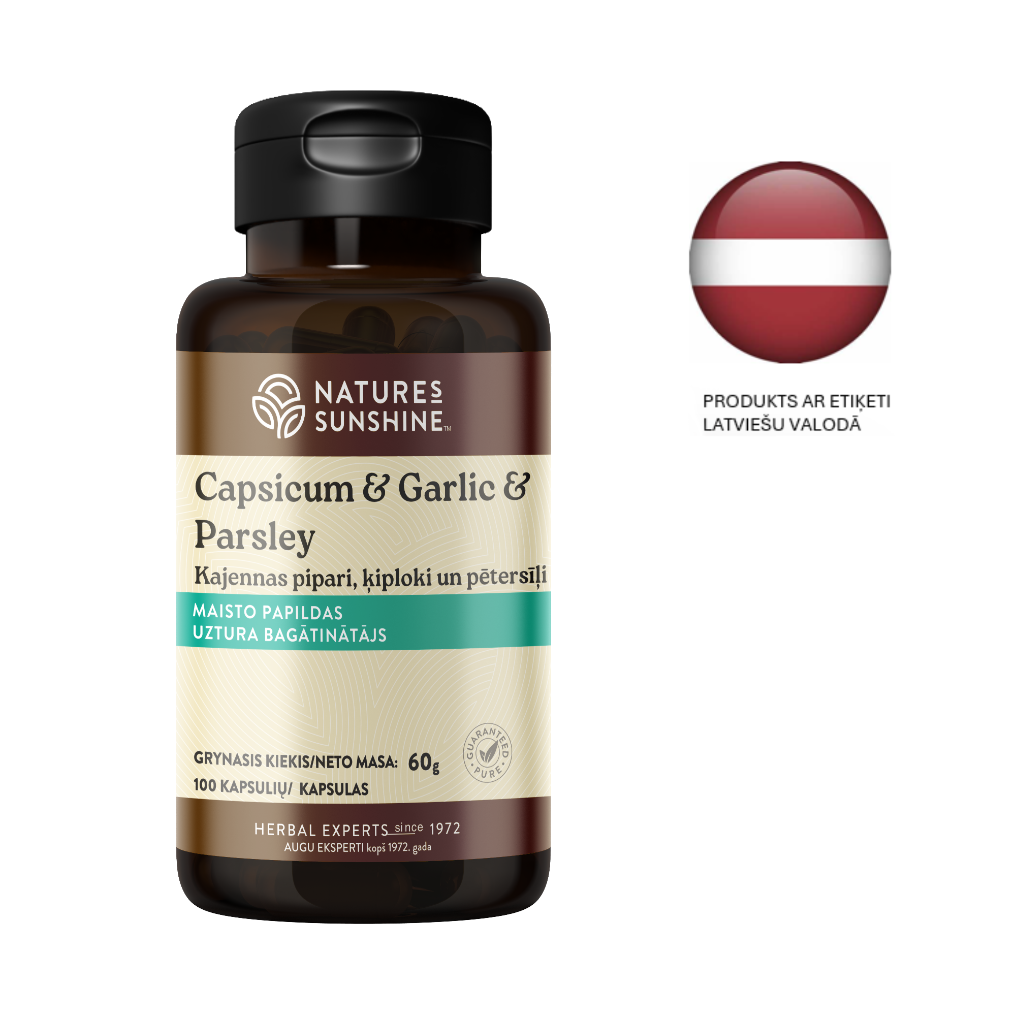 KAJĒNAS PIPARI, ĶIPLOKS, PĒTERSĪLIS (100 kaps.)